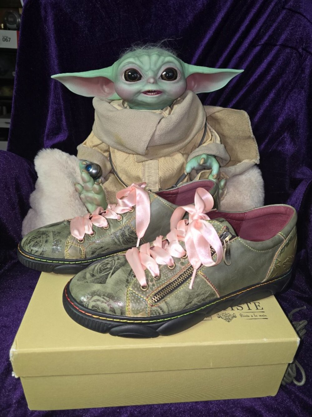 L’Artiste By Spring Step Sneaker Danli-Bloom in Olive Multi - Size 42 (10.5-11)